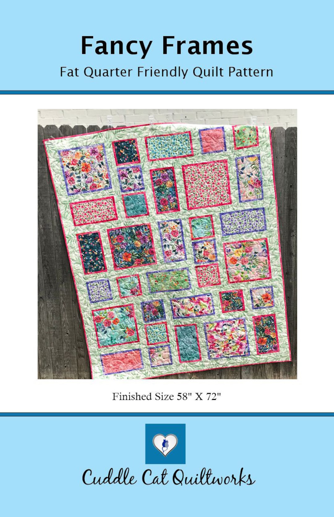 Fancy Frames Quilt Pattern Printed Version Cuddle Cat Etsy