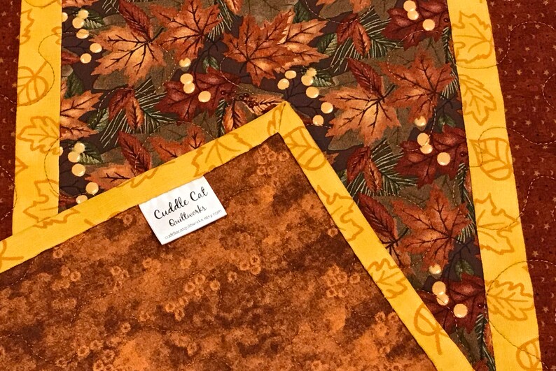 Quilted Rust Gold Fall Table Runner Fall Colors Table Runner Etsy