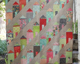 Painted Ladies Quilt Pattern - Eye Candy Quilts ECQ2117, House Quilt Pattern - Town Quilt Pattern - Village Quilt Pattern