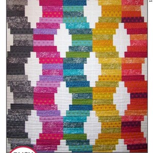 Jelly Roll Waves Quilt Pattern - Busy Hands Quilts BUS-0161, Jelly Roll Friendly Quilt Pattern in Six Sizes, Easy Beginner Quilt Pattern