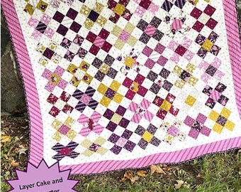 All My Ex's Quilt Pattern in Four Sizes - Sweet Jane's Quilting & Design SJ133, Layer Cake and Fat Quarter  Friendly Pattern in Four Sizes