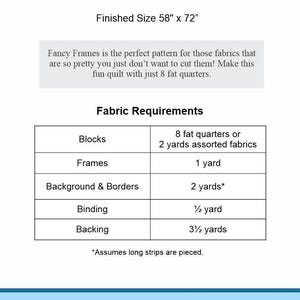 Fancy Frames Quilt Pattern PDF Version, Cuddle Cat Quiltworks CCQ074, Fat Quarter Friendly Big Block Quilt Pattern for Large Prints image 9