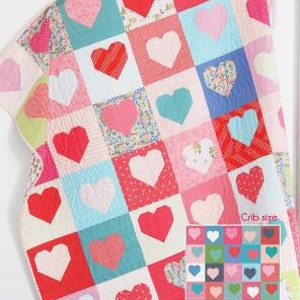 Box of Hearts Quilt Pattern - Cluck Cluck Sew CCS190, Heart Quilt Pattern in Four Sizes, Valentine Quilt Pattern, Fat Quarter Friendly Quilt