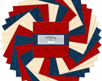 Old Glory Essential Gems Charm Pack - Wilmington Essential Gems 507-46-507, Patriotic Charm Pack - Red White Blue Charm Pack