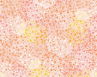 108" Peach Splatter Dots Wide Quilt Backing Fabric - Windham 53193W-1, Peach & Light Pink Dots Wide Quilt Backing Fabric By the Yard