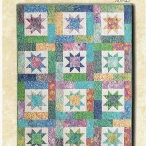 Lucky Stars Quilt Pattern - Atkinson Designs ATK-129, Star Quilt Pattern, Fat Quarter Friendly Pattern, Easy Quilt Pattern in Five Sizes