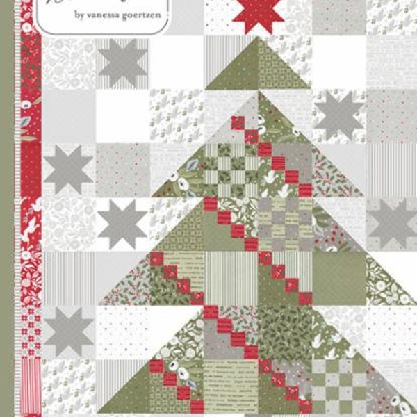 Yule Tree Quilt Pattern - Lella Boutique 199, Christmas Tree Quilt Pattern, Fat Quarter Friendly Christmas Quilt Pattern, Scrappy Christmas
