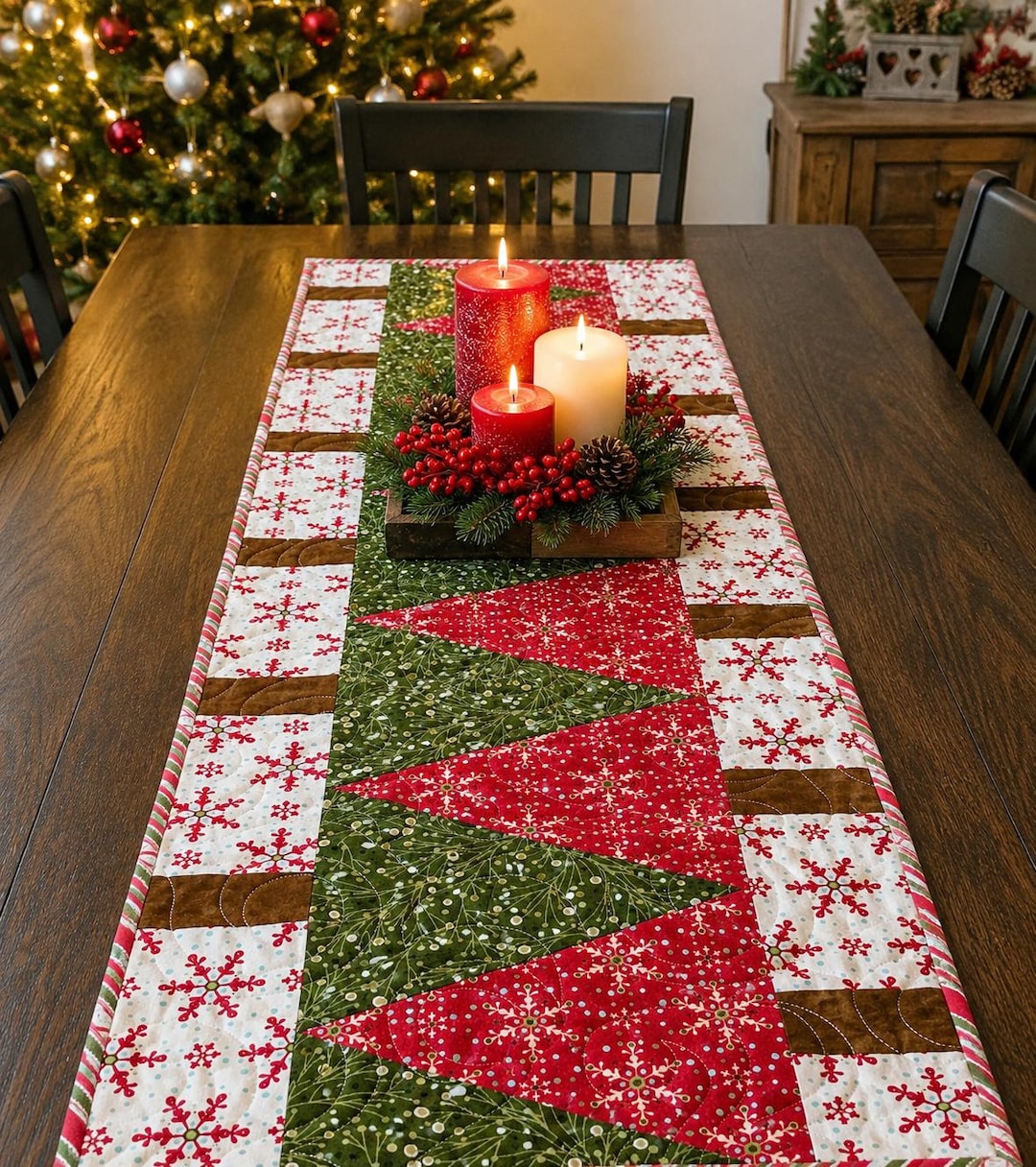 Christmas Tree Lane Table Runner Pattern PDF Version, Cuddle Cat ...