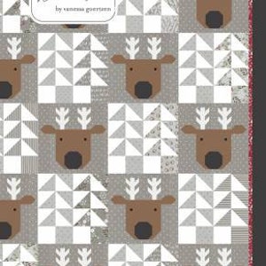 Reindeer Xing Quilt Pattern - Lella Boutique 217, Christmas Reindeer Quilt Pattern, Fat Quarter Friendly Christmas Quilt Pattern