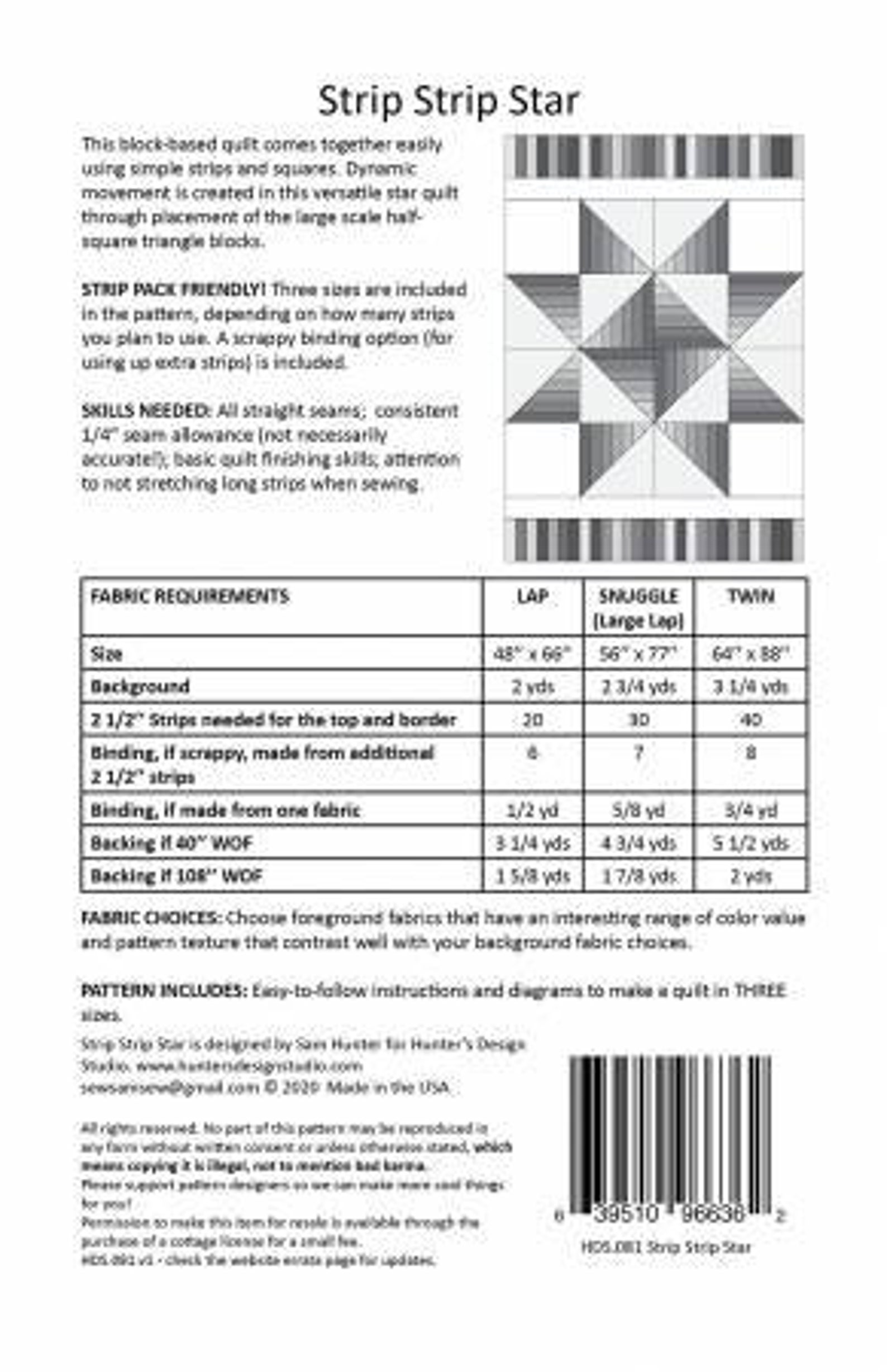 Star Strip Pattern Strip Strip Star Quilt Pattern Hunter's Design Studio - Etsy