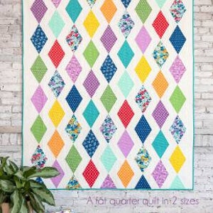 Cascade Quilt Pattern - Cluck Cluck Sew 170, Fat Quarter Friendly Quilt Pattern in Two Sizes, Diamond Quilt Pattern, Easy Quilt Pattern