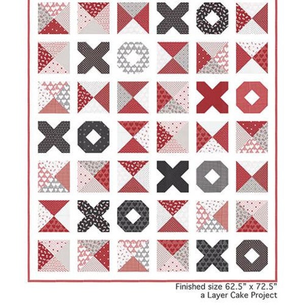 Sweet & Simple Quilt Pattern - Branch and Blume BNB-2310, Layer Cake Crosses and O's Quilt Pattern, X's and O's Quilt Pattern