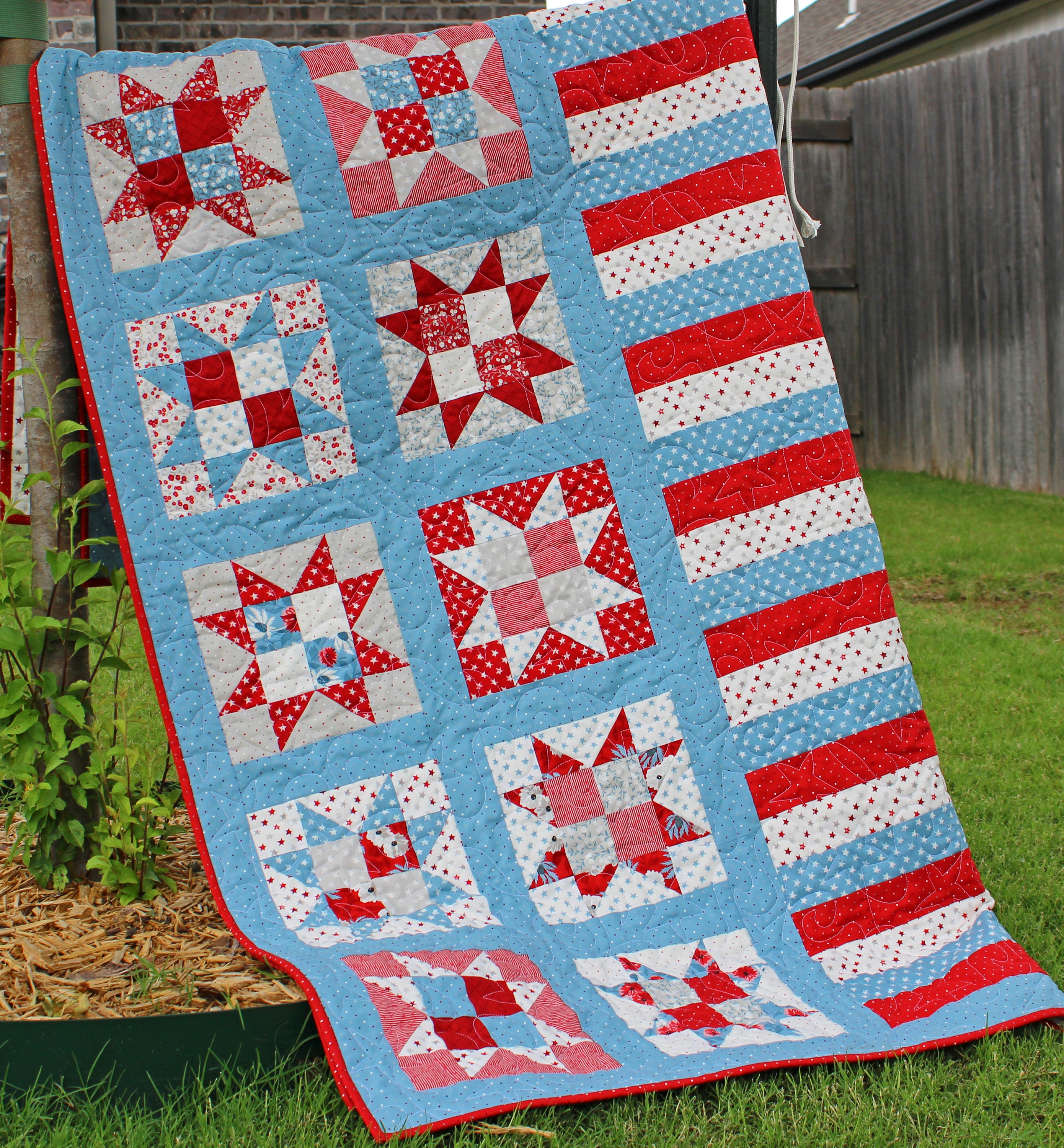 One Nation Patriotic Quilt Pattern PDF Version - Cuddle Cat Quiltworks ...