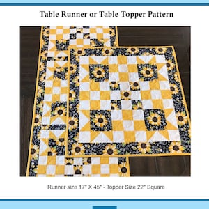 Floral Bouquet Table Runner or Topper Pattern Printed Version - Cuddle Cat Quiltworks CCQ070, Sawtooth Star Table Runner Topper Pattern