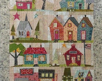 My Kinda Town Quilt Pattern - by Peggy Larsen for Fiberworks, Paper Pieced Houses Quilt Pattern