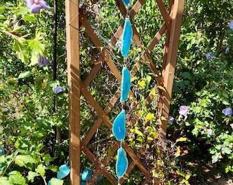 Hand Made in USA 7 Piece 34 1/2" Long Agate Spinner (Blue) - (S50110B)