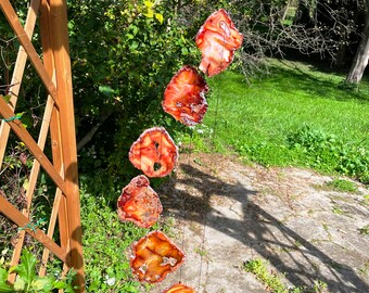 32" Long 7 Piece Red Fire Agate (Carnelian) Chimes - Birch Wood (AC1812N)