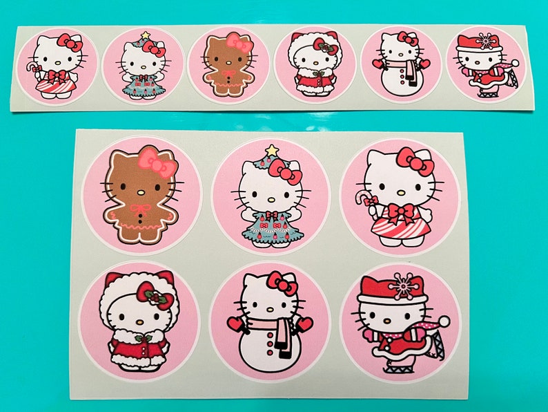 Hello Kitty Christmas Stickers, Matte Etsy