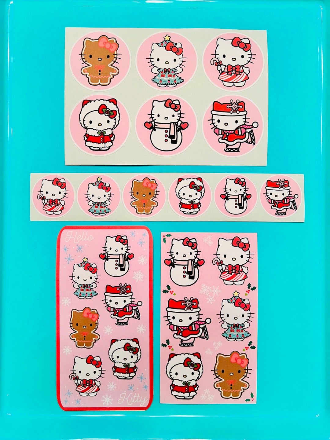 Hello Kitty Christmas Stickers, Matte Etsy