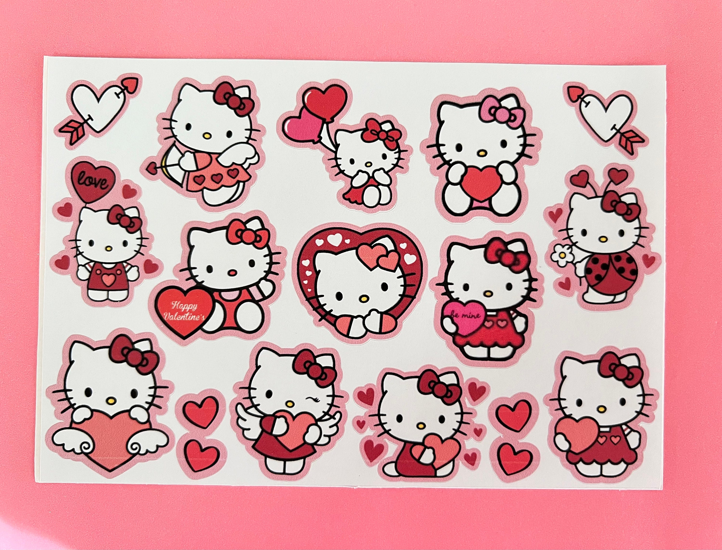 Hello Kitty Valentines Shaped Stickers, matte