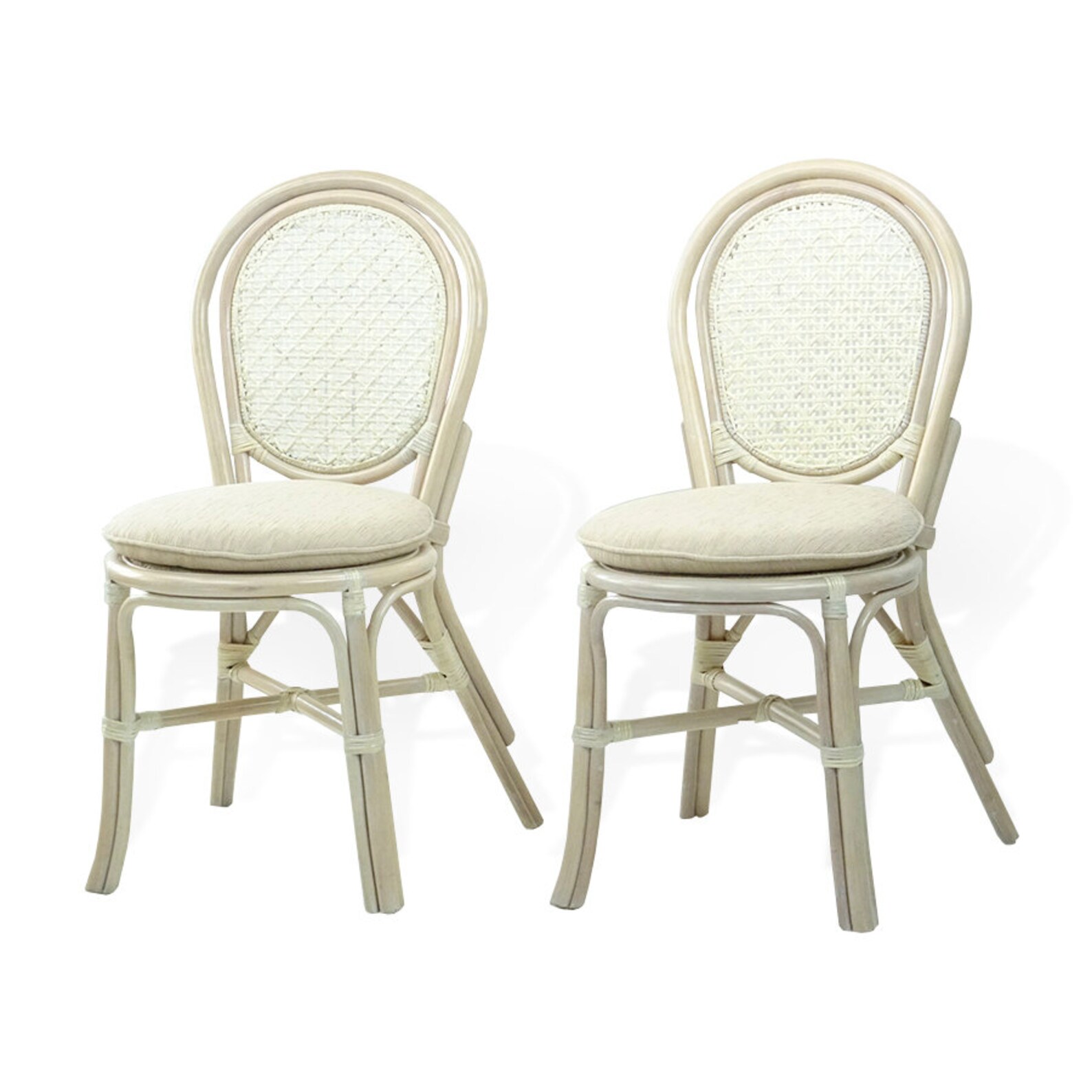 Set of 2 Denver Natural Wicker ECO Rattan Dining Side Chairs Etsy