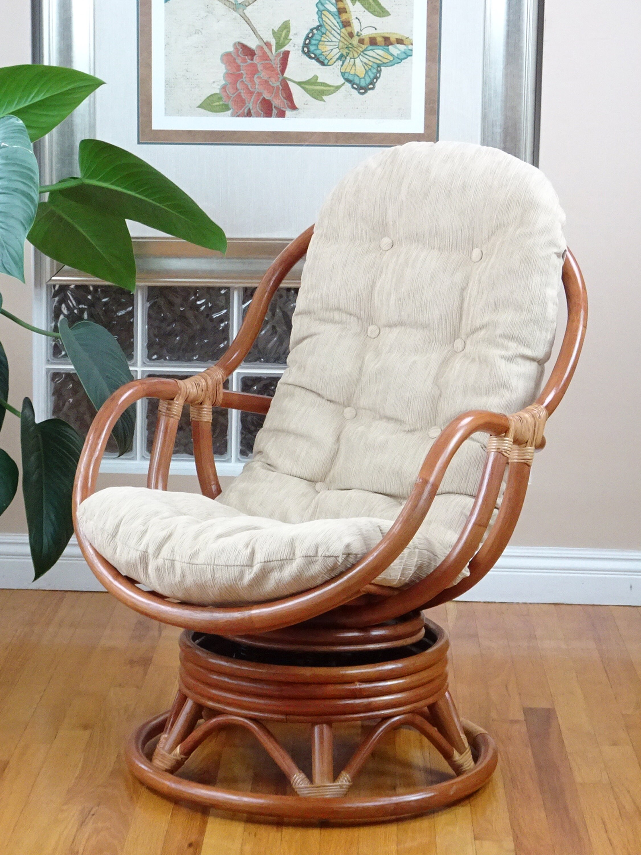 Bali Lounge Swivel Rocking Chair Rattan Wicker Handmade with Etsy