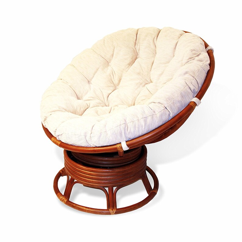 Pivotant CrèmeColonial Bascule Chaise Avec En Papasan Ronde Naturelles Rotin Coussin Osier Nw0k8nOPX