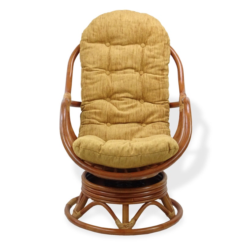 Bali Lounge Swivel Rocking Chair Rattan Wicker Handmade with Light