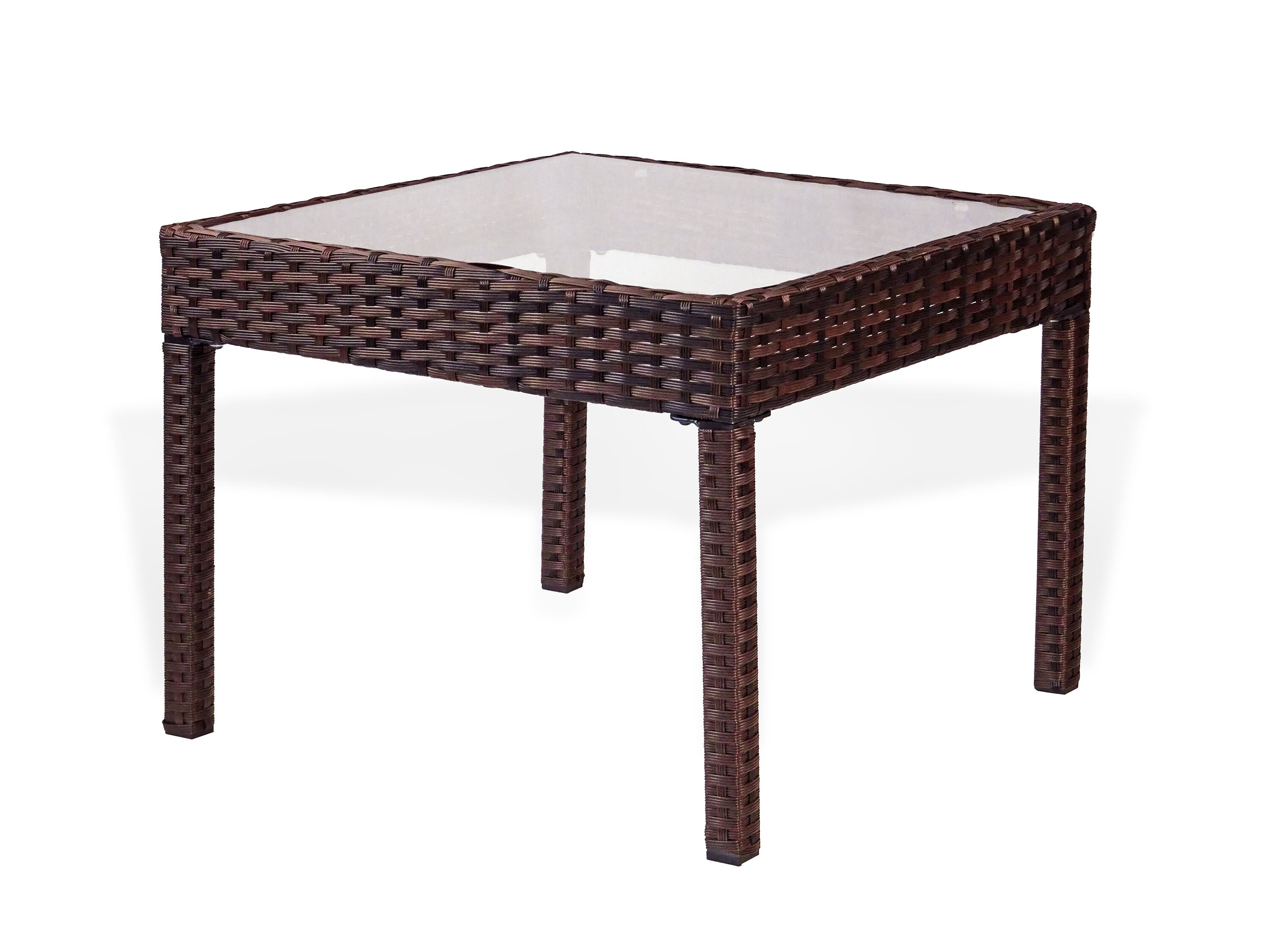 Patio Resin Outdoor Wicker Side End Square Small Coffee Table 50