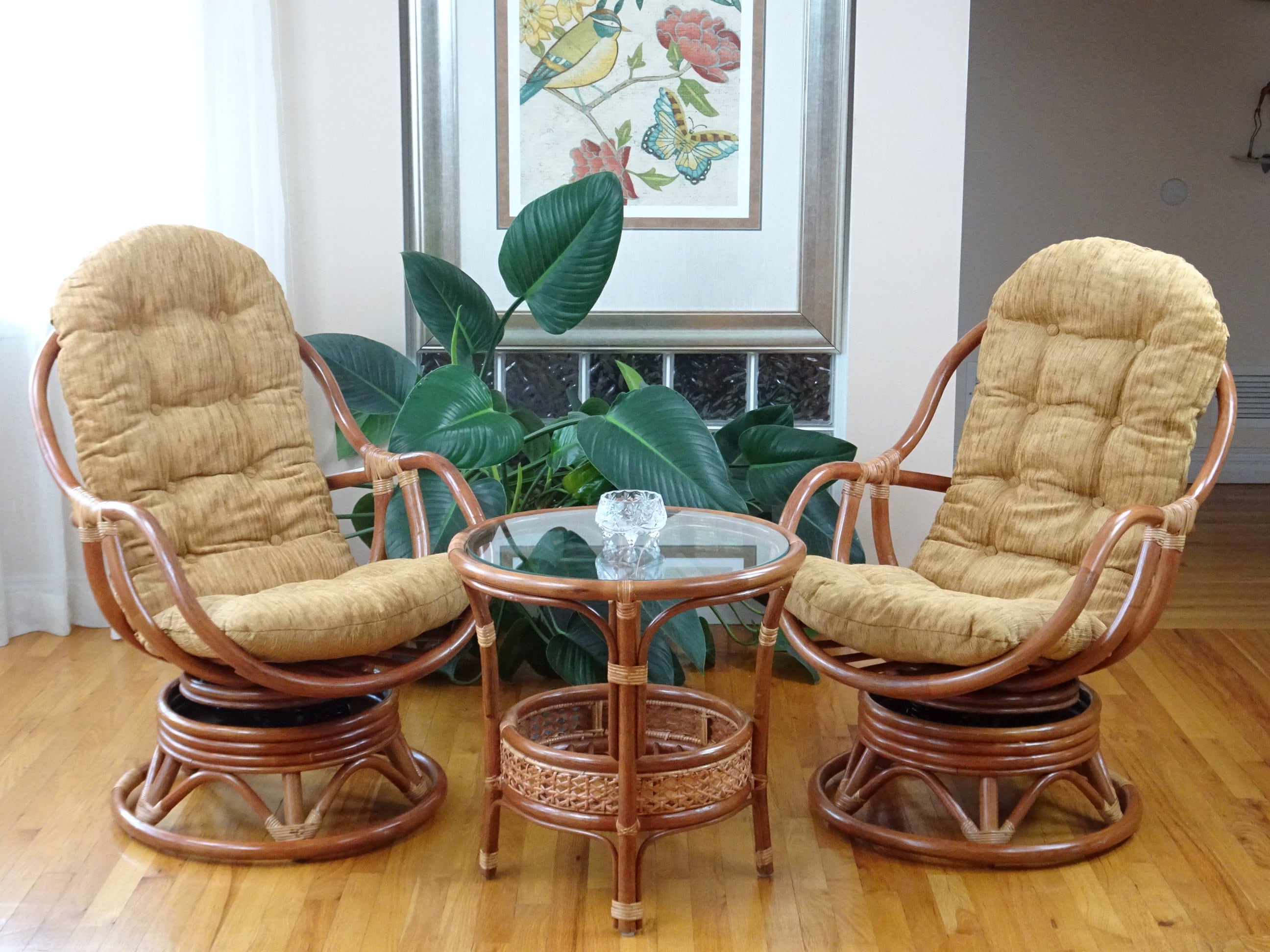Rattan Wicker Handmade Set of 2 Bali Lounge Swivel Rocking Etsy