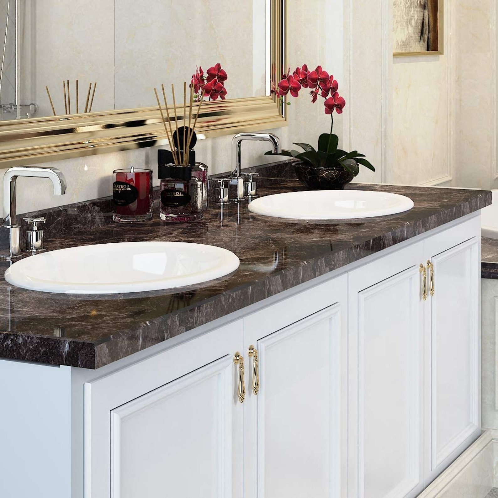 Dark Brown Marble Waterproof Marble Countertop Decorative Etsy