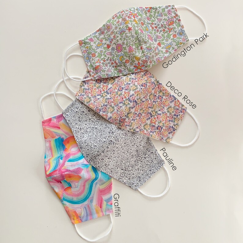 Face Masks/liberty of London/100 Cotton Triple Layer Filter Etsy