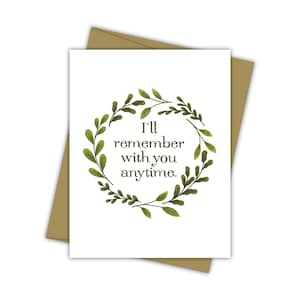 A2 I&#39;ll Remember With You Anytime Sympathy Card | Miscarriage | Grief | Pregnancy Loss | Empathy | Support | Infant Loss | Midwestmod