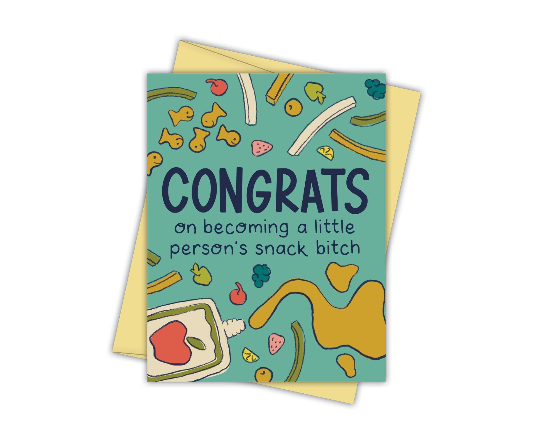 Snack Bitch Blunt Baby Card | Funny Baby Shower Card | Pregnancy Card | New Baby | Congrats New Parents