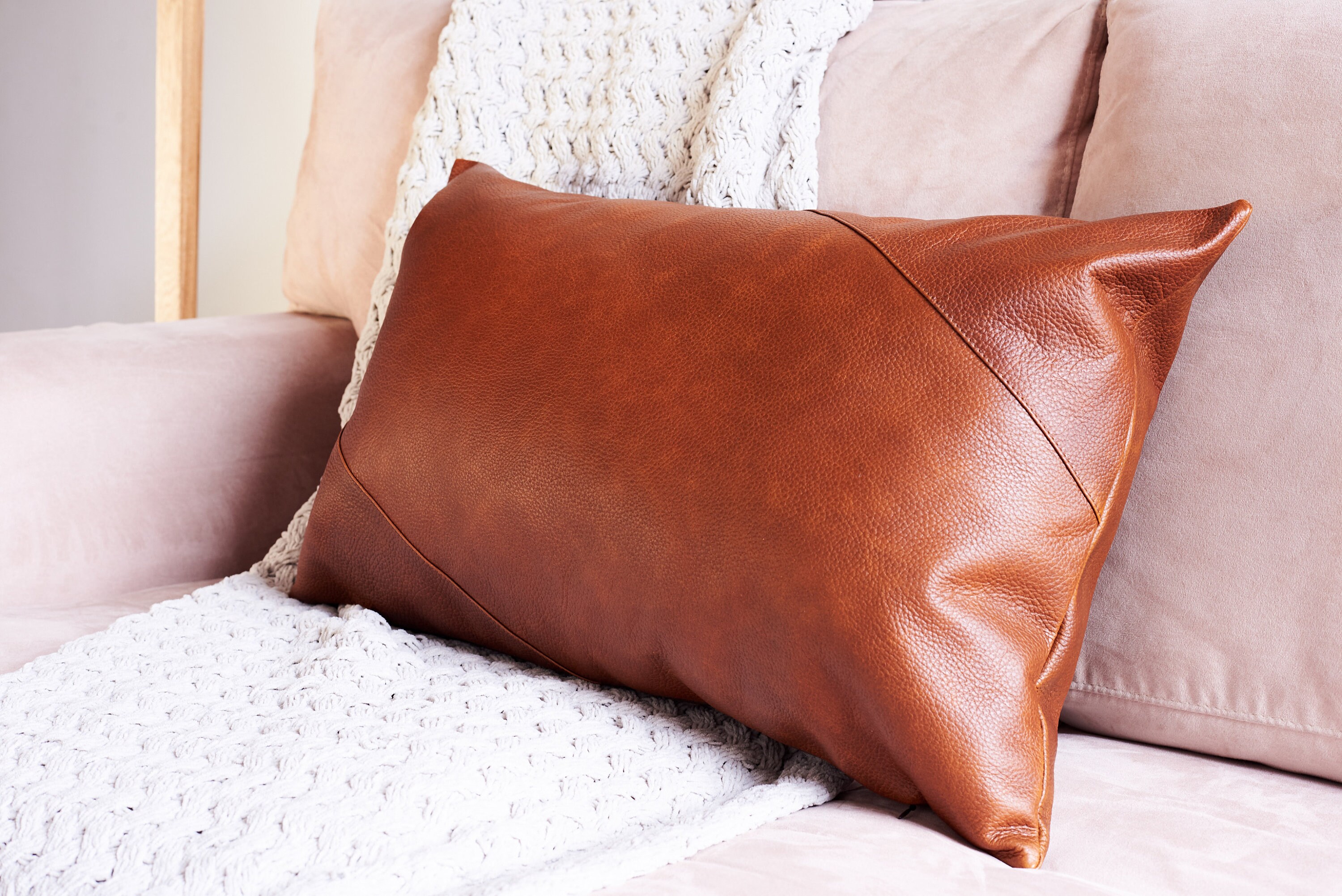 Leather Euro Pillow Cover Etsy
