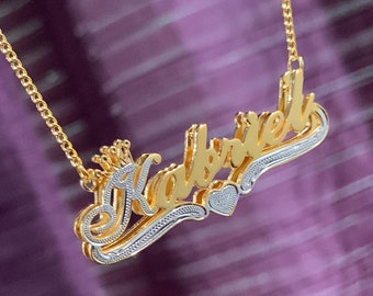 Custom Name Necklace Custom Double 