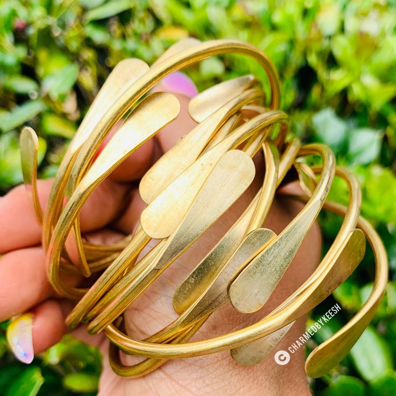 3 Brass Bangles Set of Bangle Stackable Bracelets Gold Etsy
