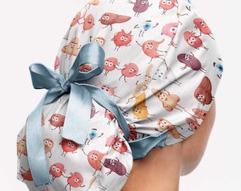 Human Organs Scrub Cap for Nurses — Anatomy Surgical Hat