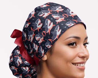 Shark Scrub Cap for Nurses — Funny Surgical Hat Unisex