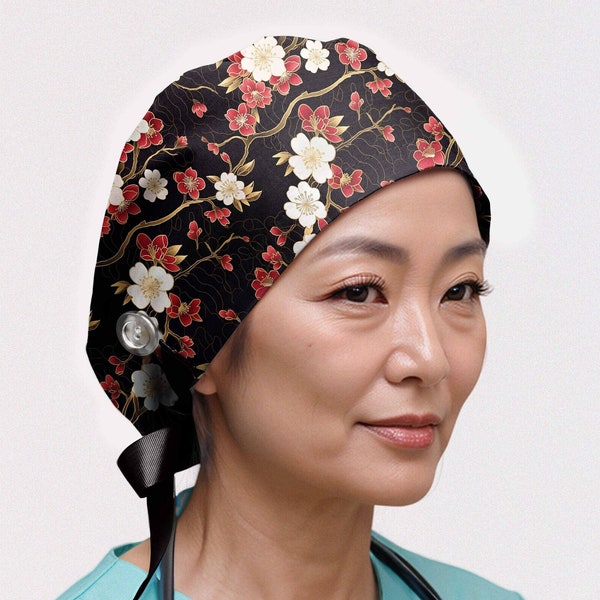 Ponytail Scrub Cap Secret Garden, OR Hats, Scrub Caps For Women - View #9