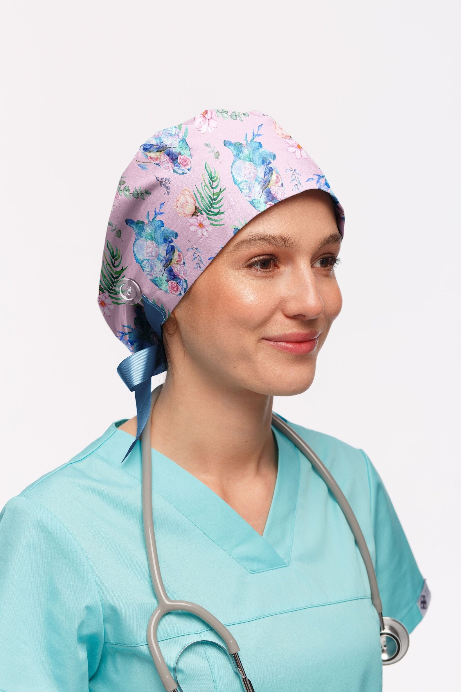 Cardiac Scrub Cap for Women Surgical Cap With Heart Anatomy Etsy