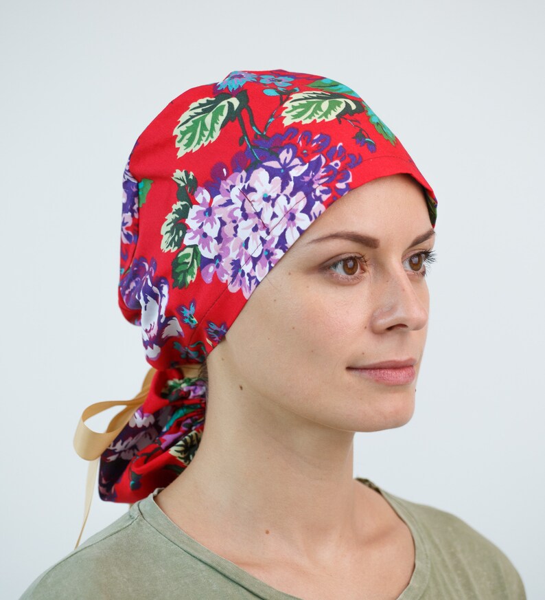 Floral Ponytail Scrub Caps Scrub Cap for Women Surgical Cap Etsy
