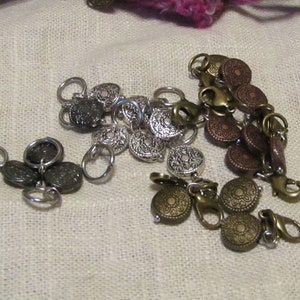 Flower Engraved Metal Disk Stitch Markers