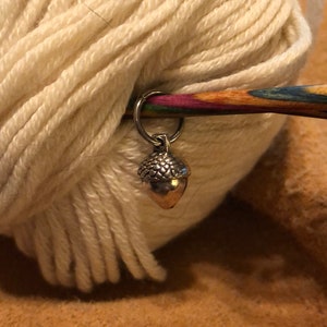Silver Acorn Knitting Stitch Markers