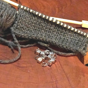 Silver Dice Knitting Stitch Markers