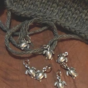 Silver Turtles Knitting Stitch Markers