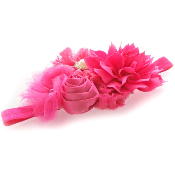 Flower Hot Pink Headband - Etsy