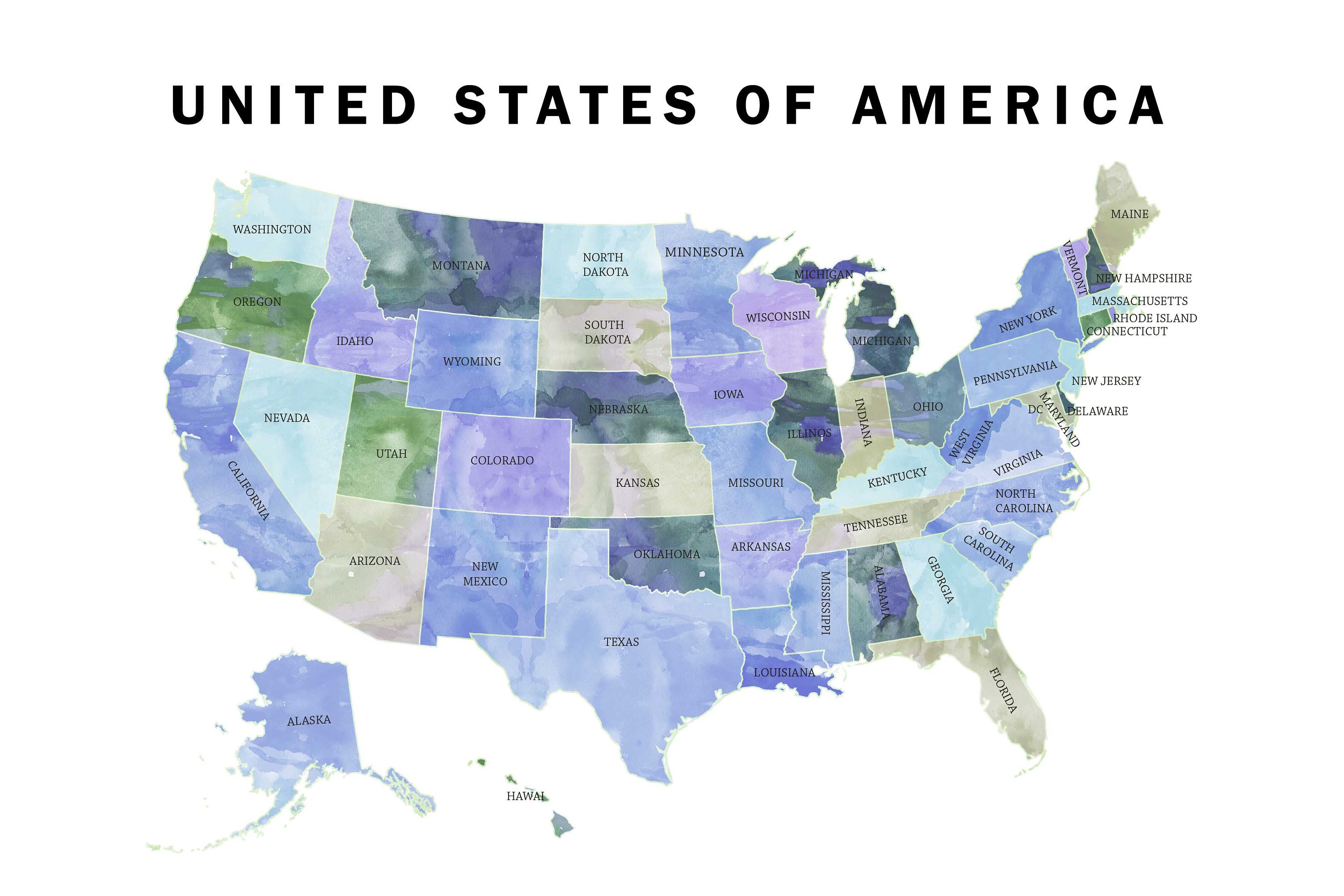 Usa Travel Map Usa Map With States Etsy