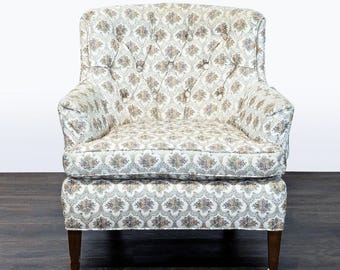 Classic Vintage Lounge Chair with Patterned Upholstery