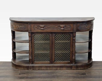 Antique Carved Buffet with Floral Embellishments
